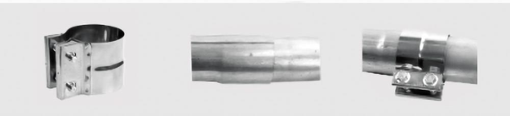 lap joint exhaust band clamp for slip fit pipe connection