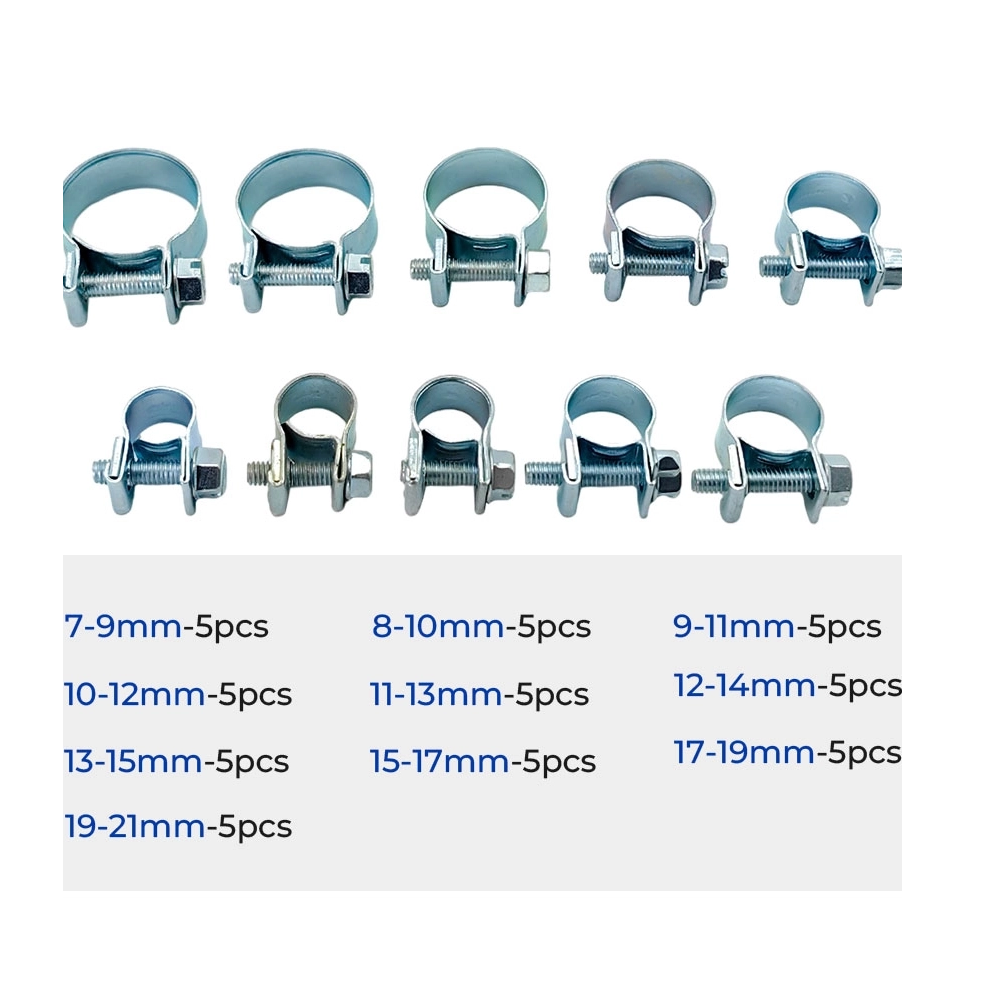 screw-type zinc-plated mini hose clips