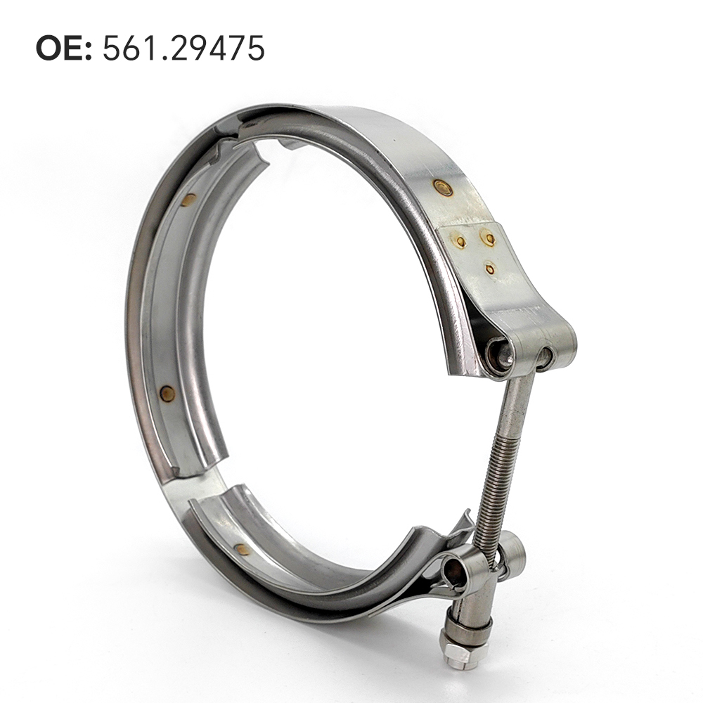 Installed truck exhaust repair kit on diesel exhaust system