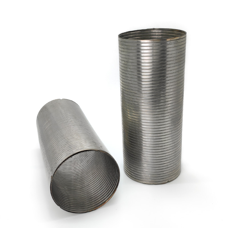 Interlocked stainless hose coil in industrial packaging