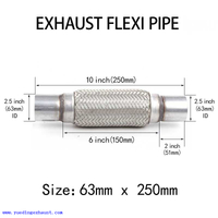 63 x 250mm Exhaust Flexi Tube Joint Flexible Pipe Repair