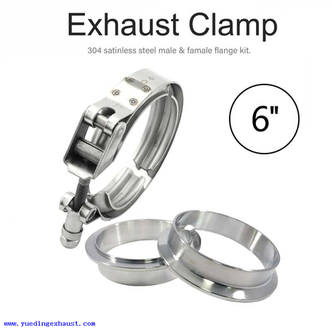 6 Inch V Band Clamp with 304 Stainless Steel Flanges V-Band Flange Kit 