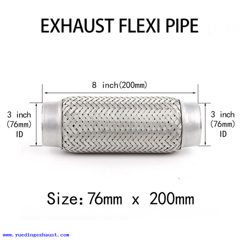 76mm x 200mm Exhaust Flexi Pipe Weld On Flex Joint Flexible Tube Repair