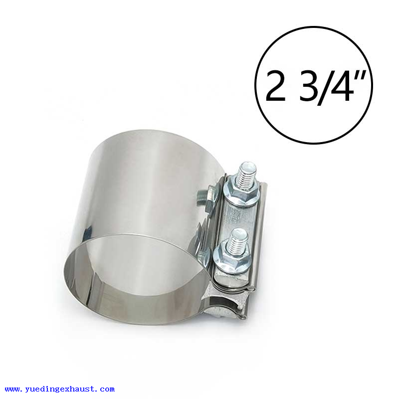 2.75" 70mm Stainless Steel Butt Joint Band Exhaust OD Pipe Clamp Sleeve Coupler