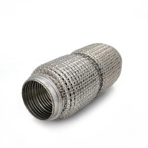 stainless steel mesh braid exhaust flex pipe close-up
