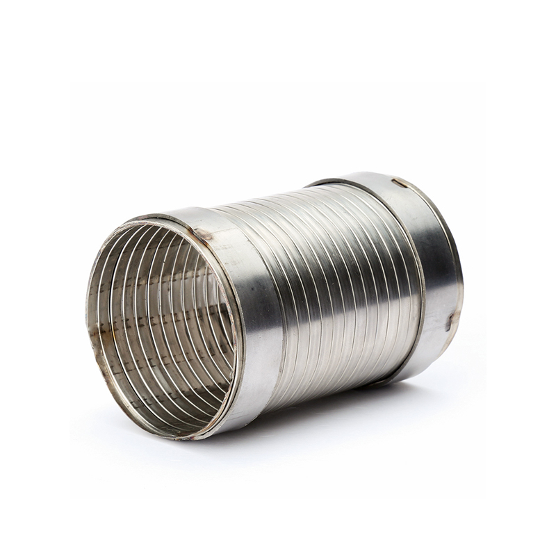 Stainless flexible hose installation on engine pipe