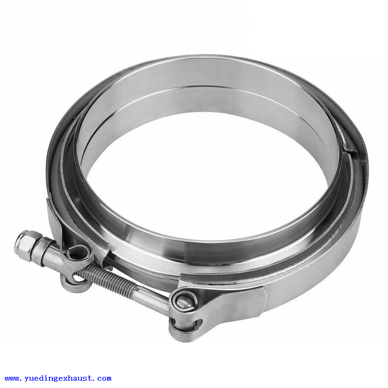 1.5" Inch Stainless Steel V-Band Turbo Downpipe Exhaust Clamp with 2 Flanges