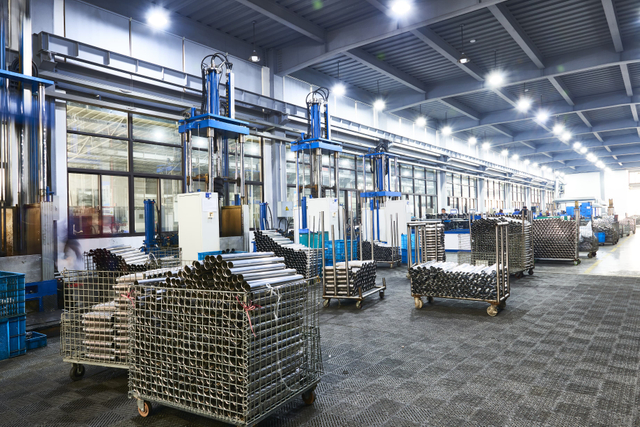 Staging Area for Raw Materials and Stamped Metal Parts for Exhaust System Manufacturing