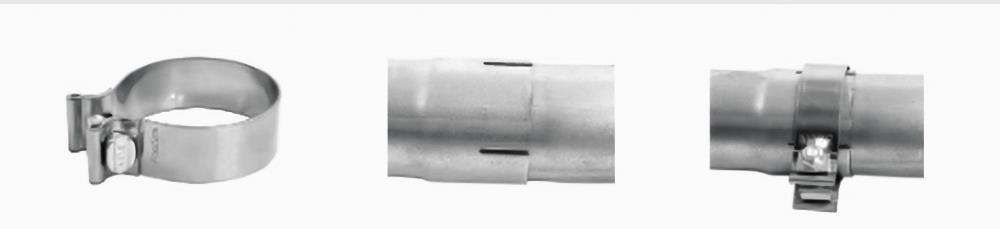 narrow band exhaust clamp for stainless slip fit joint