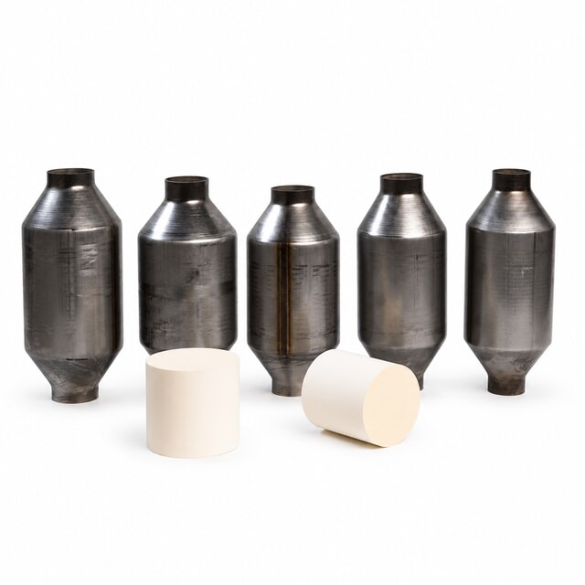 Universal catalytic converters with ceramic honeycomb substrates