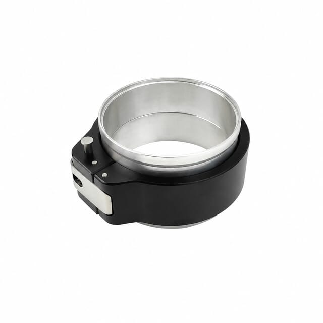 Pinless quick release HD clamp with aluminum weld ferrule, angled product view