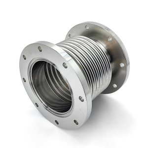 Stainless steel flanged metal bellows expansion joint with circular pipe flanges