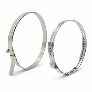 Pull-type and perforated CV boot clamps for securing automotive CV joint boots