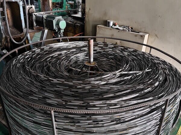 a section of the German hose clamp production line