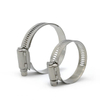 American-style hose clamp structure and band detail