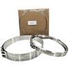 IVECO DPF clamp kit showing two clamps and gasket with packaging.