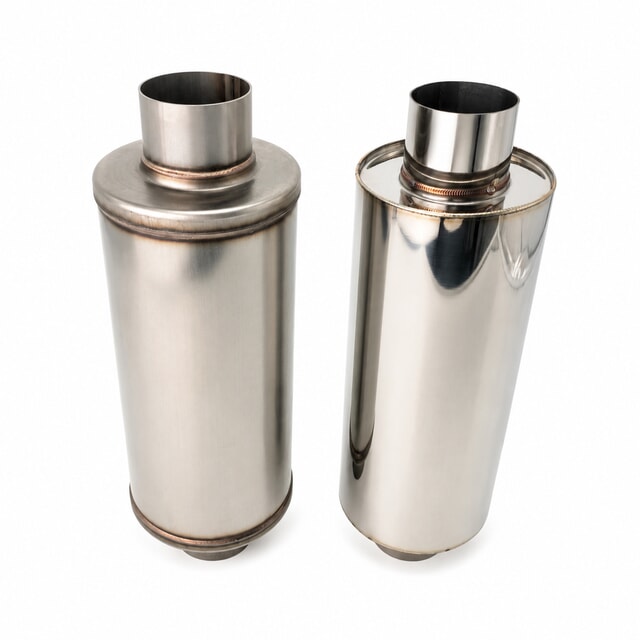 SS409 matte and SS304 polished stainless steel exhaust mufflers