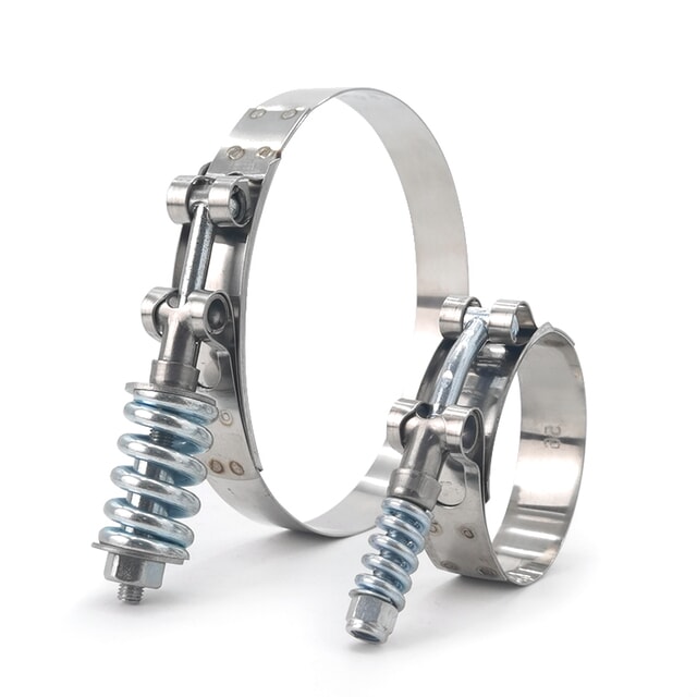 Heavy Duty Spring Loaded T-Bolt Hose Clamps in Multiple Sizes