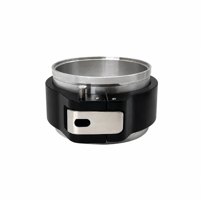 Black pinless HD clamp assembly with integrated locking mechanism, front view