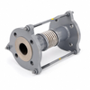 Restrained flanged expansion joint with tie rods and stainless steel bellows
