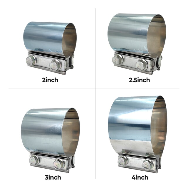 2 to 4 Inch Exhaust Butt Joint Clamps in Multiple Sizes