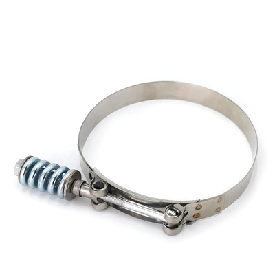 Spring-loaded T-bolt clamp