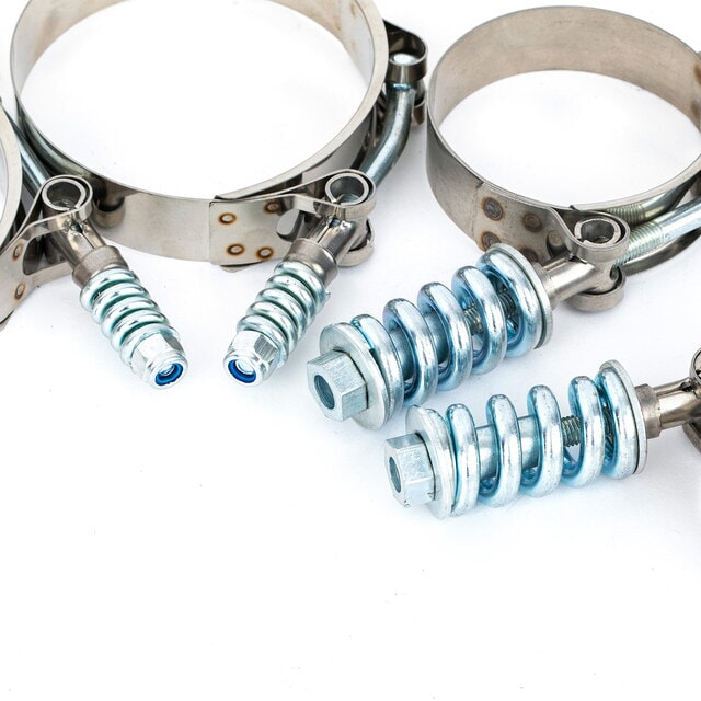 Spring Loaded T-Bolt Clamps with Different Spring and Nut Options