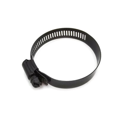 Black-coated American-style hose clamps